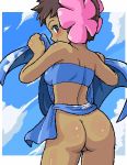 1girl arm arms art ass babe back bare_arms bare_back bare_shoulders black_hair blue_eyes blush bottomless breasts brown_hair cloud creatures_(company) dark-skinned_female dark_skin elite_four elite_four_(hoenn_region) flower fuyou_(pokemon) game_freak ghost_type_trainer hair_flower hair_ornament hairless_pussy humans_of_pokemon konpeto looking_at_viewer looking_back nintendo no_panties phoebe_(pokemon) pokemon pokemon_(anime) pokemon_(game) pokemon_omega_ruby_&_alpha_sapphire pokemon_oras pokemon_rse pokemon_ruby_sapphire_&_emerald porkyman pussy short_hair sky smile solo strapless tubetop uncensored