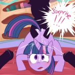 1girl 3boys blush cum cutie_mark equine equine_penis erection female_unicorn friendship_is_magic horn horse horsecock indoors male/female mare my_little_pony penis pony sex stallion surprise tail taken_from_behind text thegalen twilight_sparkle twilight_sparkle_(mlp) unicorn