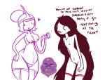 adventure_time angry bikini breasts hair hairless_pussy heart long_hair lumpy_space_princess marceline nipple nude pizza ponytail princess_bubblegum pussy short_hair small_breasts smile socks stockings thighhighs wide_hips