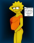 big_breasts brother_and_sister dark_areolae erect_nipples implied_incest inbreeding incest_pregnancy inviting_incest large_areolae leaking_milk lisa_simpson lisalover looking_back milk_leaking_through_clothing pointy_nipples pregnant pregnant_belly pregnant_from_incest see-through_clothes speech_bubble the_simpsons