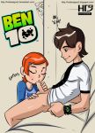 ben_10 ben_tennyson bottomless brown_hair closed_eyes cum cum_drip cum_in_mouth cum_inside erection fellatio green_eyes gwen_tennyson handjob hotdesigns2 incest max_tennyson omnitrix oral orange_hair penis short_hair surprise uncensored