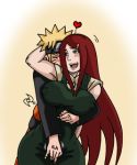 1boy 1girl big_breasts blonde_hair blue_eyes blush blushing breasts erect_nipples female fingering fingernails fingers hair hair_clip hand happy heart hug huge_breasts hugging kushina_uzumaki long_hair love mother_&_son mother_and_son naruto naruto_shippuden naruto_shippuuden naruto_uzumaki naughty_face nipples omarsin open_mouth red_hair redhead