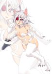 blazblue cat_girl cosplay cute darkstalkers eye_patch fanart felicia neko nightmaredoom_(artist) nu-13 silver_hair small_breasts smile solo