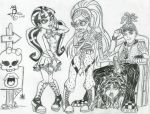  2010 bat boot cleo_de_nile cum deuce_gorgon draculaura earring erection futanari ghoulia_yelps glasses hairband intersex monochrome monster monster_high mummy panties_down penis printed_panties rlg skull snake sunglasses testicles vampire zombie 