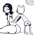 adventure_time ass big_ass bikini blush bubble_butt erection finn_the_human huge_ass looking_back marceline moon short_hair smile swimsuit thong