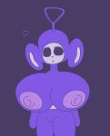 antenna big_breasts black_eyes breasts looking_at_viewer pale_skin purple_fur slendytubbies teletubby tinky_winky toastythepeepoo