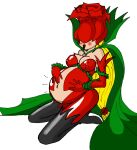  axel-rosered blonde_hair blush blushing cape digimon hand_on_belly helmet long_hair pregnant pregnant_belly pregnant_female rosemon 