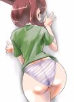 artist_request ass bianca_(pokemon_heroes) brown_hair humans_of_pokemon kanon_(pokemon) no_pants panties pokemon pokemon_heroes short_hair