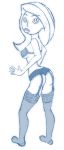 ass breasts disney frilly_panties garterbelt kim_possible kimberly_ann_possible lipstick long_hair looking_back nipple panties stockings thepapercat underwear