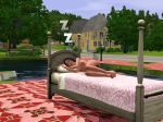 barefoot bed black_hair long_hair mod nude simspictures sleeping small_breasts solo the_sims