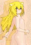 1girl animal_ears anthro anthrofied ass bad_id black_eyes blonde_hair blush breasts cat_ears flat_chested kochiya kochiya_(gothope) long_hair pokemon sandshrew small_breasts solo