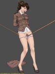  bdsm bondage brown_hair business_suit crotch_rope high_heels lipstick mei_ling mei_ling_(metal_gear) metal_gear_solid military_uniform mugensaku panties ponytail pubic_hair pussy skirt_removed tied you_gonna_get_raped 