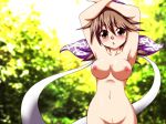  bandana breasts brown_hair mint_(pokemon) nipples nude pokemon pussy 