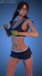 1girl alluring athletic_female bouquetman breasts female_abs fingerless_gloves fit_female fitness gym_shorts julia_chang namco sports_bra tekken tekken_8