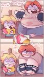 1boy 2boys biting_lip blaehine blonde_hair booker_teshigawara brothers c&oacute;mic comic_strip cute_face dildo fat_man fingerless_gloves hairy_male haruki_teshigawara male male_only moaning oc original_characters plump red_hair sex_toy surprised text touching_penis vibrating vibrating_dildo vibrator vibrator_in_ass vibrator_on_penis yaoi