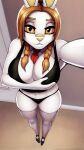 1girl big_ass big_breasts bunny cute door lingerie long_ears long_hair orange_hair platform_shoes ponytails posing rabbit schoolgirl scorbunny seductive seductive_face selfpic sexy tailsrulz thick_ass thick_legs thighs tie white_skin