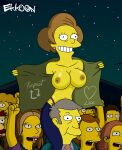  bart_simpson big_ass big_breasts brown_hair edna_krabappel ekk00n full_body green_day happy milf naked_female nipples patreon_reward seymour_skinner teacher the_simpsons topless twitter 