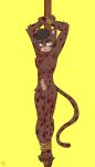 1girl alone black_hair boy brown_fur erect_penis erection feet feet_tied feet_together fur furry furry_male furry_only hands_tied_above_head hands_up kidnapped kidnapped_male naked_male nude oc original_character pain penis penis punishment renato_atiq_carter_furry rope slave smile spots spotted_fur step_pose tied tied_to_pole tied_up whip_marks whipped yaoi yellow_eyes young young_man