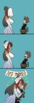  1boy 1futa 1girl arm_around_back arm_around_partner big_breasts breasts brown_hair couple forced_marriage futanari groom hand_behind_head implied_futa kissing kono_subarashii_sekai_ni_shukufuku_wo! long_hair male male_victim rope rope_bondage satou_kazuma scared shippart simple_background size_difference smile sylvia_(konosuba) taller_female terrified tied_up tuxedo two-tone_hair victim victim_human victim_male wedding wedding_dress 