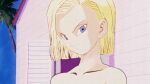 1boy 2girls android_18 black_hair blonde_hair dragon_ball dragon_ball_z edit gif justforfun9 krillin marron nude_filter tail