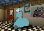 1boy 2d_(artwork) 2d_artwork animatronic anthro ass ass_focus back back_view barefoot big_ass blue_fur bon_(the_walten_files) checkered_floor crossed_arms curvaceous curvaceous_body curvaceous_figure curvy curvy_figure digital_drawing_(artwork) digital_media_(artwork) door feet from_behind from_behind_position furry half-closed_eyes hourglass_figure huge_ass indoors kneel kneeling legs looking_at_viewer looking_back male male_only multicolored_fur pawpads poster rabbit rabbit_humanoid rear_view showstoppers_incorporated sitting sitting_on_floor size_difference solo solo_male spread_legs tail the_walten_files thick_thighs thighs tile_floor tiles two_tone_fur voluptuous voluptuous_body wariza wavy_mouth white_fur wide_hips yellow_eyes yellow_sclera