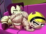 angry ass_eating ass_grab big_ass black_eyes blonde_hair closed_eyes doompypomp gaz_membrane high_res high_resolution invader_zim mandy_(billy_&amp;_mandy) nude purple_hair pussy_juice rimming saliva small_breasts socks sweat the_grim_adventures_of_billy_and_mandy thick_thighs vhs_filter