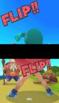 3d ass_focus beach beard blue_background blue_hair bottomless bulma_brief censored dragon_ball_(classic) dragon_ball_(object) exhibitionism gradient_background incogcatto long_hair long_sleeves low_poly master_roshi pajamas pink_pajamas pink_shirt screenshot seaside shirt_lift side_ponytail sneakers spread_legs surprised tree turtle videogame white_beard