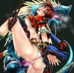 1girl aeon_calcos ass bdsm bondage bound breasts cum cum_in_pussy cum_inside held_up large_breasts lizardman monster nipples panties panties_aside rape restrained sentou_kaiiki seong_mi-na seung_mina sex soul_calibur soulcalibur_iii tears torn_clothes underwear vaginal