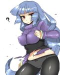  1girl ? akira_(natsumemo) alternate_color alternate_costume bangs blue_hair blunt_bangs creatures_(company) dark_green_hair female_only game_freak gym_leader hime_cut humans_of_pokemon long_hair lowres natsume_(pokemon) navel nintendo panties panties_under_pantyhose pantyhose pink_eyes pokemon pokemon_(anime) pokemon_(game) pokemon_red_green_blue_&amp;_yellow pokemon_rgby porkyman red_eyes sabrina_(pokemon) simple_background solo solo_female tino0618 torn_clothes underwear white_background 