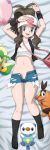 brown_hair hair highres long_hair long_image mijumaru nude oshawott pokabu pokemoa pokemon pokemon_(game) pokemon_black_and_white pokemon_bw ponytail pussy snivy soara tall_image tepig touko_(pokemon) tsutarja uncensored undressing unzipped white_(pokemon)