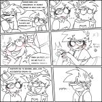 1girl beard bethlehem_mcqueen black_nails blaehine bra colorless comic_page crown dad dilf drake_mcqueen father father_&amp;_son lipstick male male/female milf milf mom mother_&amp;_son nervous no_visible_genitalia oc queen short_hair son spanish spanish_text text_bubble
