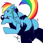  2011 anus ass beastiality blue_body blue_fur cutie_mark embarrassed equid equine female feral friendship_is_magic hair happy_sex hasbro heart hetero horse human inkcookie interspecies looking_back male mlp my_little_pony pegasus penetration penis poniphilia pony pussy rainbow_dash rainbow_dash_(mlp) rainbow_hair rainbow_mane rainbow_tail raised_tail red_eyes sex smile tail testicles white_background 