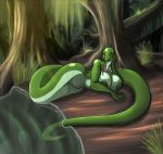 big_breasts breasts furry huge_breasts lordstevie lordstevie_(artist) naga nipple nipples pussy reptile scalie snake swamp voluptuous wide_hips