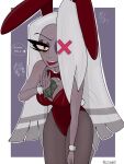  1girl 1girl 1girls amazon_prime breasts bunny_costume bunny_ears bunny_girl bunnysuit cartoon cleavage clothed clothed_female dialogue_box gray_hair hazbin_hotel hazbin_hotel_(season_2) hellaverse long_hair medium_breasts money money_in_cleavage ojiya625 perky_breasts speaking speaking_to_another speaking_to_viewer spindlehorse_toons standing standing_up talking talking_to_another talking_to_viewer text twitter vaggi vaggi_(hazbin_hotel) vaggie vaggie_(hazbin_hotel) very_long_hair vivienne_medrano vivziepop 