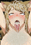 ahegao ai_generated armpits arms_up big_breasts blush brown_eyes brown_hair bukkake cat_ears cat_girl chainsmoker_cat cum cum_in_mouth cum_on_body cum_on_breasts cum_on_face cum_on_hair cum_on_tongue cum_on_upper_body excessive_cum eyes_rolling_back huge_breasts kaoruko_nishi_(kansaineko) light-skinned_female light_skin long_hair massive_breasts mosin_(artist) multicolored_hair open_mouth solo_female squatting sweat sweatdrop thick_body thick_female tongue_out voluptuous voluptuous_female