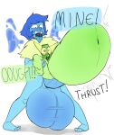 1futa 1girl hyper_penis lapis_lazuli oogabutt peridot_(steven_universe) stomach_bulge