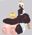 1boy 1girls anal_beads anal_beads_in_ass balls big_ass blonde_hair blue_eyeshadow bottom_heavy bottom_heavy_femboy bottom_heavy_male cock_shock cropped_legs crown dark-skinned_dom dark-skinned_femboy dark-skinned_male dark-skinned_sissy dark_skin elbow_gloves eyeshadow femboy femboy_on_female gigantic_breasts gloves hyper_balls hyper_penis king_kirsch_(midnightundying) male male/female male_focus mario_(series) massive_ass massive_breasts noumiart oc original_character penis penis_awe penis_on_breast pink_lips platinum_blonde_hair precum presenting_penis princess_peach puffy_nipples royalty shiny_skin simple_background small_but_hung smile stockings super_mario_bros. sweat testicle thighs upper_body veiny_penis very_dark_skin white_eyelashes white_gloves white_hair white_thighhighs