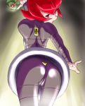 1girl ass cameltoe mars mars_(pokemon) otsukare pantyhose poke_ball pokemon red_eyes red_hair short_hair solo team_galactic