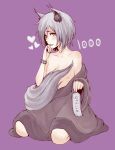 1girl 1girl animal_ear_fluff animal_ears blush breasts comic eyes face kiritzuguart nipples nude original paint pettanko short_hair tail white_hair witch wolf wolf_ears wolf_girl wolf_tail