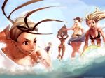  arnold_tsang beach bikini cammy_white capcom chun-li elena highres ibuki makoto ocean street_fighter street_fighter_iii street_fighter_iii:_3rd_strike surfboard swimsuit udon_entertainment wallpaper 