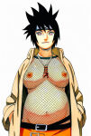 accurate_art_style ai_generated anko_mitarashi areola big_breasts black_hair brown_eyes fishnets huge_areolae huge_breasts huge_nipples light-skinned_female light_skin looking_at_viewer massive_breasts naruto naruto_(series) naruto_shippuden nipples pregnant pregnant_belly puffy_nipples solo_female spiky_hair squatting sweat sweatdrop thick_body thick_female voluptuous voluptuous_female