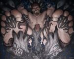 1boy 2026 armpit_hair arms_up beard big_feet big_penis brown_hair feet human inkhashiras licking licking_feet male male_feet male_foot_fetish male_tickling monster monster_on_male nude nude_male original original_character precum pubic_hair restrained solo_human solo_male teeth_showing tentacle tickle_torture tickling tickling_armpits tickling_feet tongues yaoi