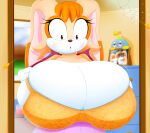 chaos_(sonic) cream_the_rabbit female_only furry furry_female furry_only hyper_breasts portrait sega sega slickehedge sonic_the_hedgehog_(series) vanilla_the_rabbit