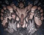 1boy 2026 armpit_hair arms_up beard big_feet big_penis brown_hair feet human inkhashiras licking licking_feet male male_feet male_foot_fetish male_tickling monster monster_on_male nude nude_male original original_character pubic_hair restrained solo_human solo_male teeth_showing tentacle tickle_torture tickling tickling_feet tongues yaoi