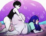 1boy 1girl ai_art ai_generated aubrey_(headspace) aubrey_(omori) breeding cumflation impregnated impregnation omori_(character)