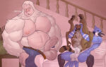  2026 3boys big_belly big_penis blue_jay english_text fucked_silly furry_male furry_only gabgbb gay_sex indoors male_only mordecai_(regular_show) muscular muscular_male raccoon regular_show rigby rigby_(regular_show) skips speech_bubble yaoi yeti 