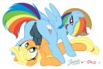  0r0ch1 69 anus applejack ass blonde_hair blush cum cum_drip cum_in_mouth cum_inside deepthroat equine erection facial fellatio female friendship_is_magic futanari green_eyes hair hat headgear horse internal_cumshot my_little_pony oral pegasus penis pink_eyes pony rainbow_dash rainbow_hair testicles white_background zajice 