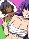  1girl abs aelita_(pokemon_rejuvenation) aelita_royer axel_(pokemon_rejuvenation) bandages beauty_mark big_breasts breasts dry_alien meme mexican_alien_meme muscle muscular_female nude pokemon pokemon_fangame pokemon_rejuvenation purple_hair sex tagme vaginal_penetration 