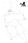 1girl asphyxiation big_breasts breasts bubbles drowned drowning female goat hernanart0x huge_breasts massive_breasts monochrome nude open_mouth peril solo tagme toriel undertale undertale_(series) underwater underwater_peril