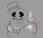 1boy anal bear_(game) bear_alpha bear_tower_defense bob_(species) candy0ette creature cum cumming cumming_in_ass floating_hands floating_penis glasses grave_tender_(btd) monochrome non_human penis sex sketch waddling_head
